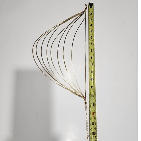 Beautiful Gold Herringbone 9 Strand Layered Necklace - Picture 10 of 12